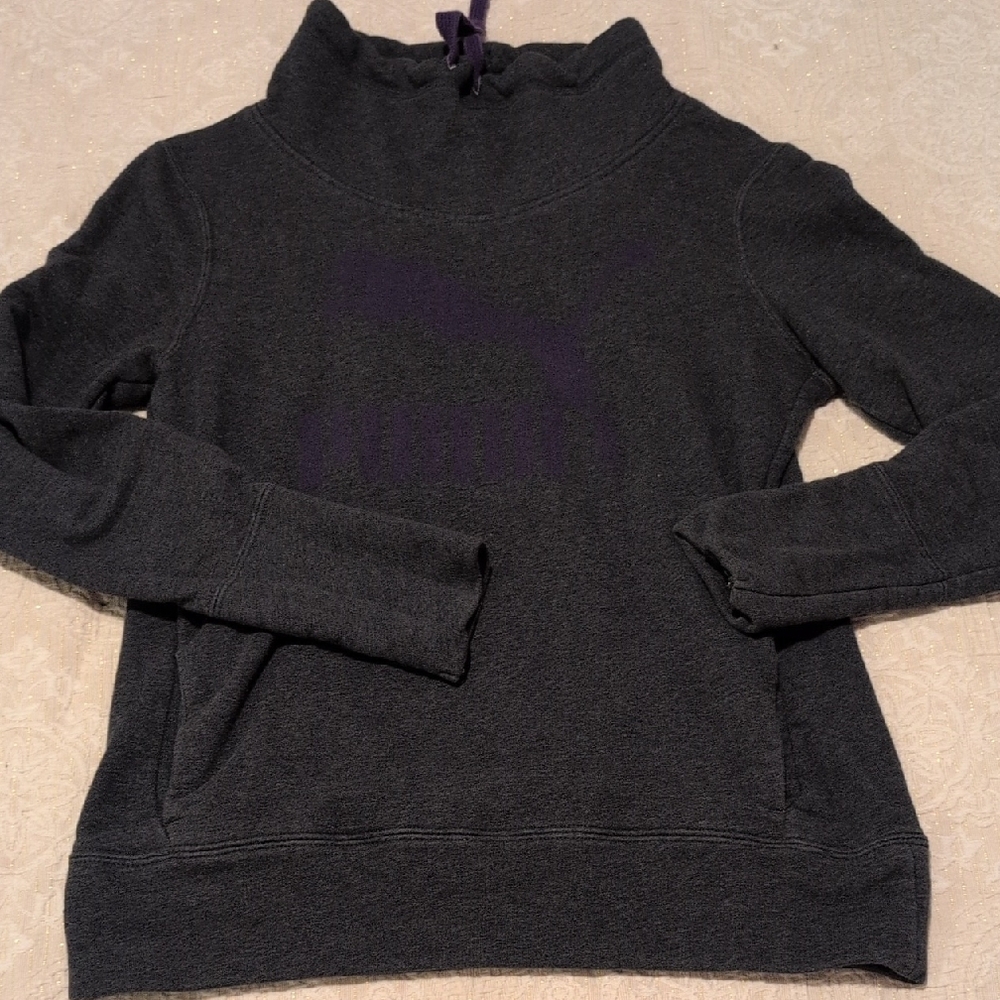 Women's Puma Black Sweater With Purple Logo